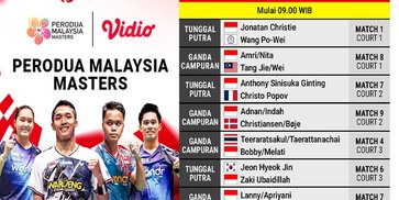 BWF Perodua Malaysia Masters 2026 - Round of 16: Siaran Langsung di Vidio