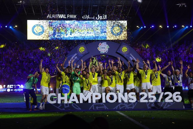 Ronaldo Akhiri Penantian Panjang Al Nassr meraih juara Liga Arab Saudi 2025/2026. (c) Al Nassr