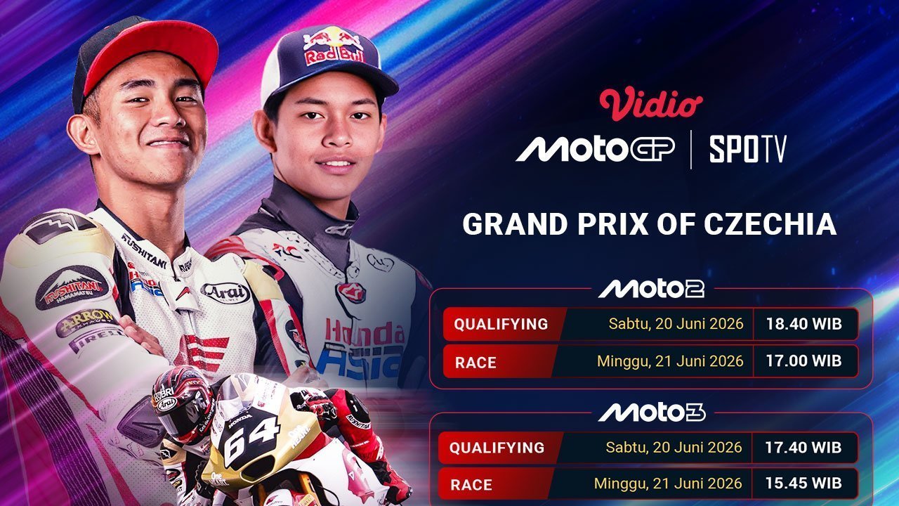 Moto3 dan Moto2 Monster Energy Grand Prix of Czechia: Brno Bergemuruh Kembali, Live Hanya di Vidio Moto3 dan Moto2 Monster Energy Grand Prix of Czechia: Brno Bergemuruh Kembali, Live Hanya di Vidio