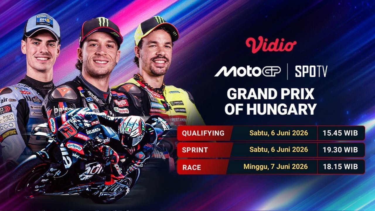 MotoGP Seri 8 Akan Sengit, Nonton MotoGP Grand Prix of Hungary 2026 di Vidio