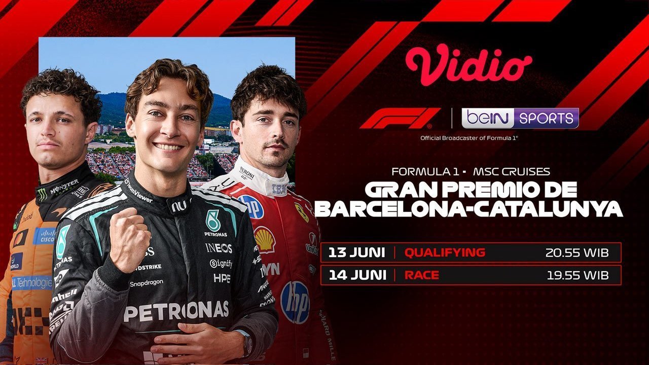Saksikan Formula 1 MSC Cruises Gran Premio De Barcelona-Catalunya 2026 di Vidio Saksikan Formula 1 MSC Cruises Gran Premio De Barcelona-Catalunya 2026 di Vidio