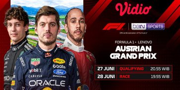 Jadwal Formula 1 Lenovo Austrian Grand Prix 2026 Streaming Hanya di Vidio