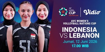 Saksikan AVC Women's Volleyball Cup 2026: Indonesia vs Lebanon di Vidio Saksikan AVC Women's Volleyball Cup 2026: Indonesia vs Lebanon di Vidio