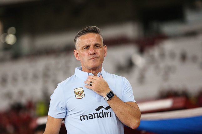 Pujian dari John Herdman John Herdman saat mendampingi Timnas Indonesia di laga lawan Timnas Oman, Jumat (05/06/2026). (c) Bola.net/Abdul Aziz