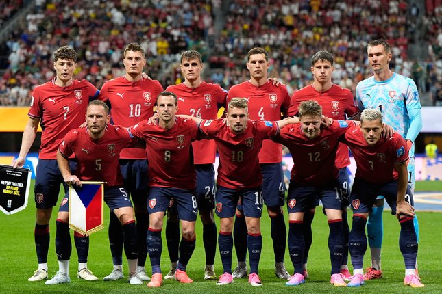 Perkiraan Susunan Pemain Skuad Timnas Ceko yang berhadapan dengan Timnas Afrika Selatan di Piala Dunia 2026 (c) AP Photo/Mike Stewart