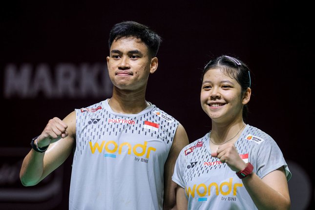 Ganda campuran Indonesia, Jafar Hidayatullah/Felisha Alberta Nathaniel Pasaribu, di Polytron Indonesia Open 2026. (c) Bola.net/Bagaskara Lazuardi