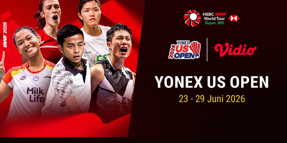 Jadwal BWF Tour - Yonex US Open 2026: Siapa yang Berpeluang Juara? Saksikan di Vidio Jadwal BWF Tour - Yonex US Open 2026: Siapa yang Berpeluang Juara? Saksikan di Vidio