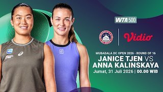 WTA 500: Mubadala DC Open 2026 Round of 16 - Janice Tjen vs Anna Kalinskaya Hanya di Vidio WTA 500: Mubadala DC Open 2026 Round of 16 - Janice Tjen vs Anna Kalinskaya Hanya di Vidio