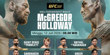 Fight Card UFC 329: McGregor vs Holloway Jadi Duel Paling Dinantikan, Saksikan Eksklusif di Vidio Fight Card UFC 329: McGregor vs Holloway Jadi Duel Paling Dinantikan, Saksikan Eksklusif di Vidio