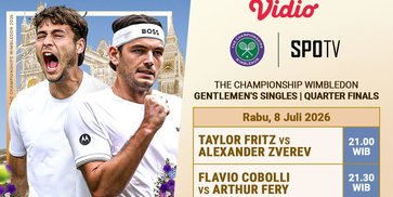 ATP Wimbledon 2026 Quarterfinal: Penuh Tantangan dan Kejutan! Saksikan di Vidio ATP Wimbledon 2026 Quarterfinal: Penuh Tantangan dan Kejutan! Saksikan di Vidio