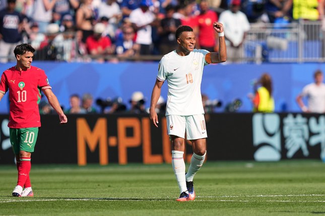 From Zero to Hero Kylian Mbappe merayakan golnya ke gawang Timnas Maroko di perempat final Piala Dunia 2026, Jumat (10/7/2026) (c) AP Photo/Martin Meissner