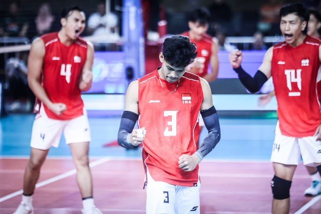 Set Pertama Berjalan Ketat Tim Nasional (Timnas) voli putra Indonesia mengawali langkah di leg kedua SEA V Cup 2026 dengan hasil manis (c) PBVSI