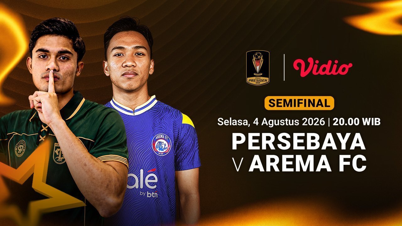 Jadwal Semifinal Piala Presiden 2026 - Persebaya vs Arema FC: Bajul Ijo Andalkan Tren Positif di Vidio Jadwal Semifinal Piala Presiden 2026 - Persebaya vs Arema FC: Bajul Ijo Andalkan Tren Positif di Vidio