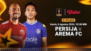 Piala Presiden 2026 - Persija vs Arema FC: Tampil Habis-habisan di 3rd Place! Streaming di Vidio Piala Presiden 2026 - Persija vs Arema FC: Tampil Habis-habisan di 3rd Place! Streaming di Vidio