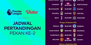 Rekor Head-to-Head Premier League 2026/27 Matchweek Kedua di Vidio Rekor Head-to-Head Premier League 2026/27 Matchweek Kedua di Vidio
