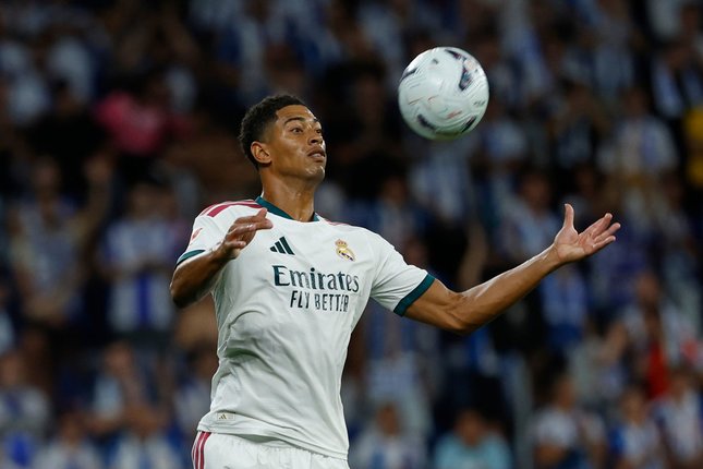 Mourinho Akui Masih Ada Pekerjaan Rumah Aksi Jude Bellingham pada pekan ke-2 La Liga 2026/2027 antara Real Madrid lawan Espanyol (c) AP Photo/Joan Monfort