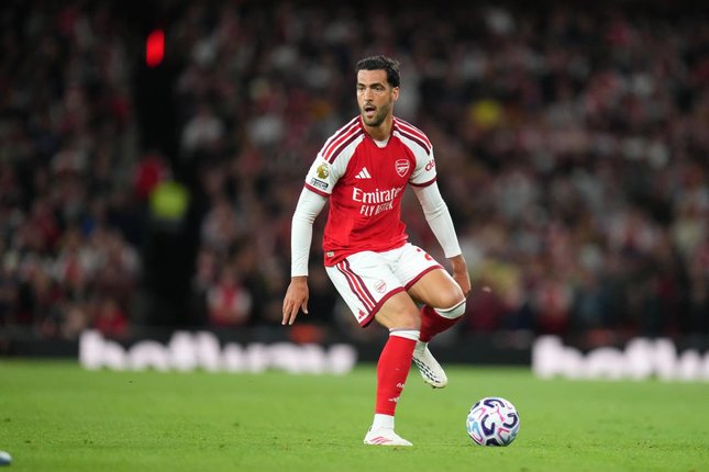 Pemain Pengganti Pemain Arsenal, Mikel Merino, tampil dalam pertandingan Liga Inggris melawan Coventry City di London, Sabtu (22/8/2026). (c) AP Photo/Kirsty Wigglesworth