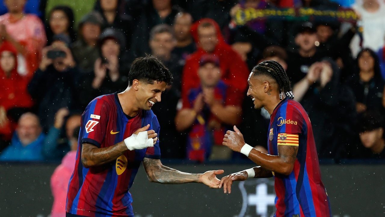 Rating Pemain Barcelona Usai Bantai Racing Santander: Raphinha Pimpin Pesta Gol