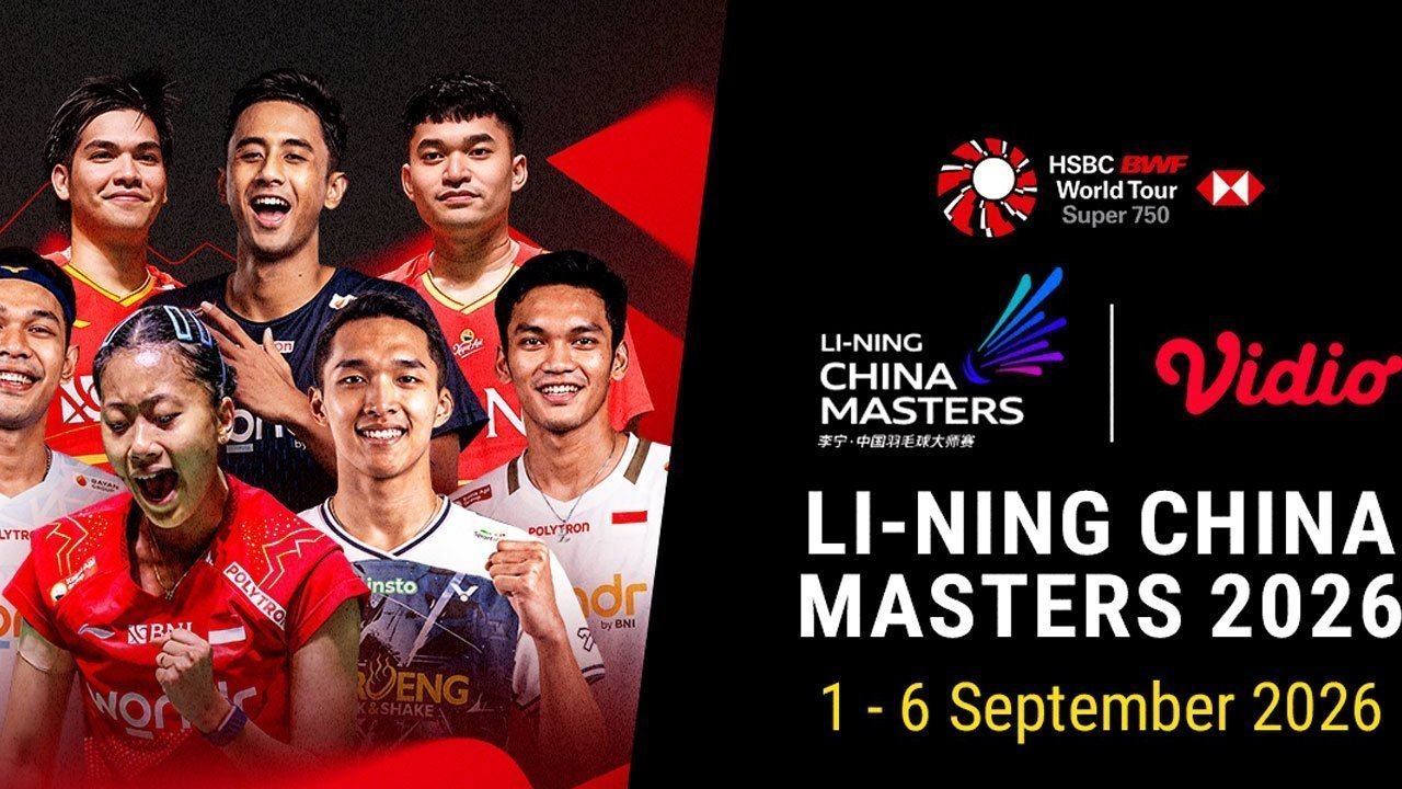 BWF LI-NING China Masters 2026: Perjuangan 7 Wakil Indonesia Memburu Gelar di Vidio BWF LI-NING China Masters 2026: Perjuangan 7 Wakil Indonesia Memburu Gelar di Vidio