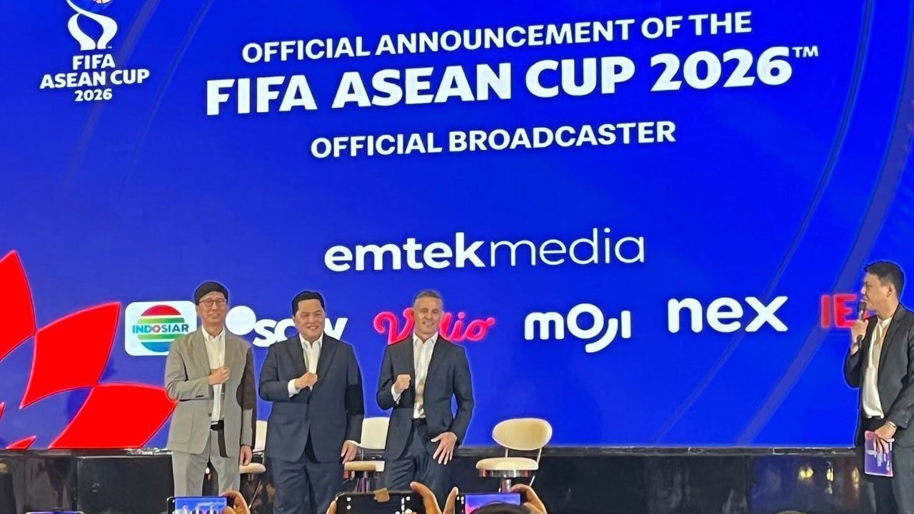 Emtek Media Pegang Hak Siar Eksklusif FIFA ASEAN Cup 2026: Laga Timnas Indonesia Tayang di Indosiar, SCTV, Vidio, dan NEX Emtek Media Pegang Hak Siar Eksklusif FIFA ASEAN Cup 2026: Laga Timnas Indonesia Tayang di Indosiar, SCTV, Vidio, dan NEX