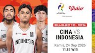 Cina vs Indonesia - Asian Games 2026 3x3 Basketball Mens Play-In: Perjuangan Generasi Muda di Vidio