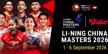 BWF LI-NING China Masters 2026: Perjuangan 7 Wakil Indonesia Memburu Gelar di Vidio BWF LI-NING China Masters 2026: Perjuangan 7 Wakil Indonesia Memburu Gelar di Vidio