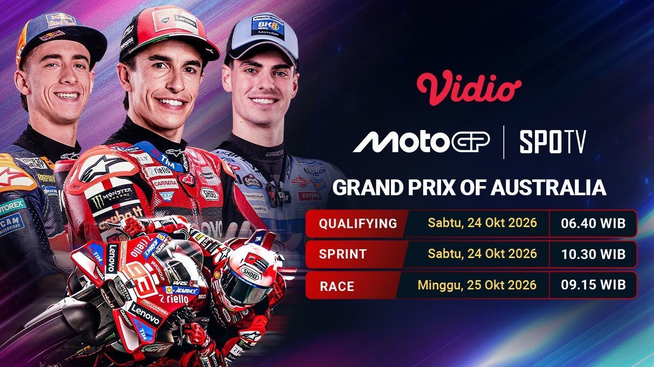 MotoGP Red Bull Grand Prix of Australia 2026: Perebutan Pole hingga Pertarungan Race Utama di Vidio MotoGP Red Bull Grand Prix of Australia 2026: Perebutan Pole hingga Pertarungan Race Utama di Vidio