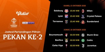 Jadwal Europa League 2026/27 Pekan ke-2: Duel Penting Jumat Dini Hari di Vidio