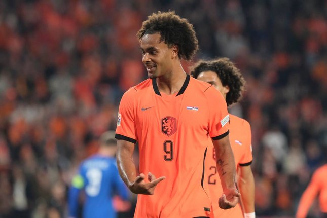 Opsi Pengganti Pemain Belanda Joshua Zirkzee merayakan gol dalam pertandingan UEFA Nations League melawan Serbia, Senin (5/10/2026). (c) AP Photo/Patrick Post