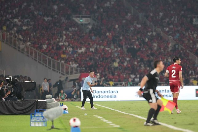 Daftar Susunan Pemain Aksi John Herdman saat melatih Timnas Indonesia pada laga FIFA ASEAN Cup 2026 melawan Thailand (c) Budy Santoso