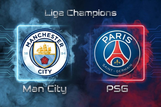 Liga Champions / UEFA Champions League (UCL) : Man City vs PSG (c) AI/Gemini