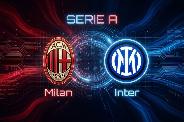 Jadwal Live Streaming Milan vs Inter Serie A / Liga Italia : Derby della Madonnina, Milan vs Inter (c) AI/Gemini