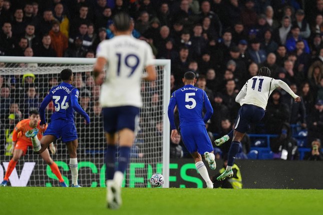 Hasil Pekan 8 Premier League 2026/2027 Pemain Tottenham Mathys Tel (kanan) mencetak gol dalam laga Premier League antara Chelsea vs Tottenham di London, Inggris, Sabtu, 24 Oktober 2026 (c) John Walton/PA via AP