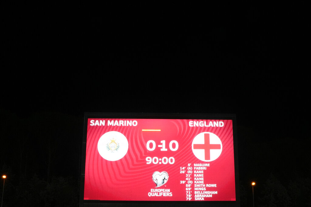 Sikat Abis San Marino 10 Gol, Inggris Samai Rekor yang Bertahan 57 Tahun