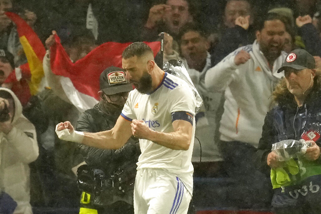 Aksi Benzema Bikin Hat-trick Lagi di Liga Champions