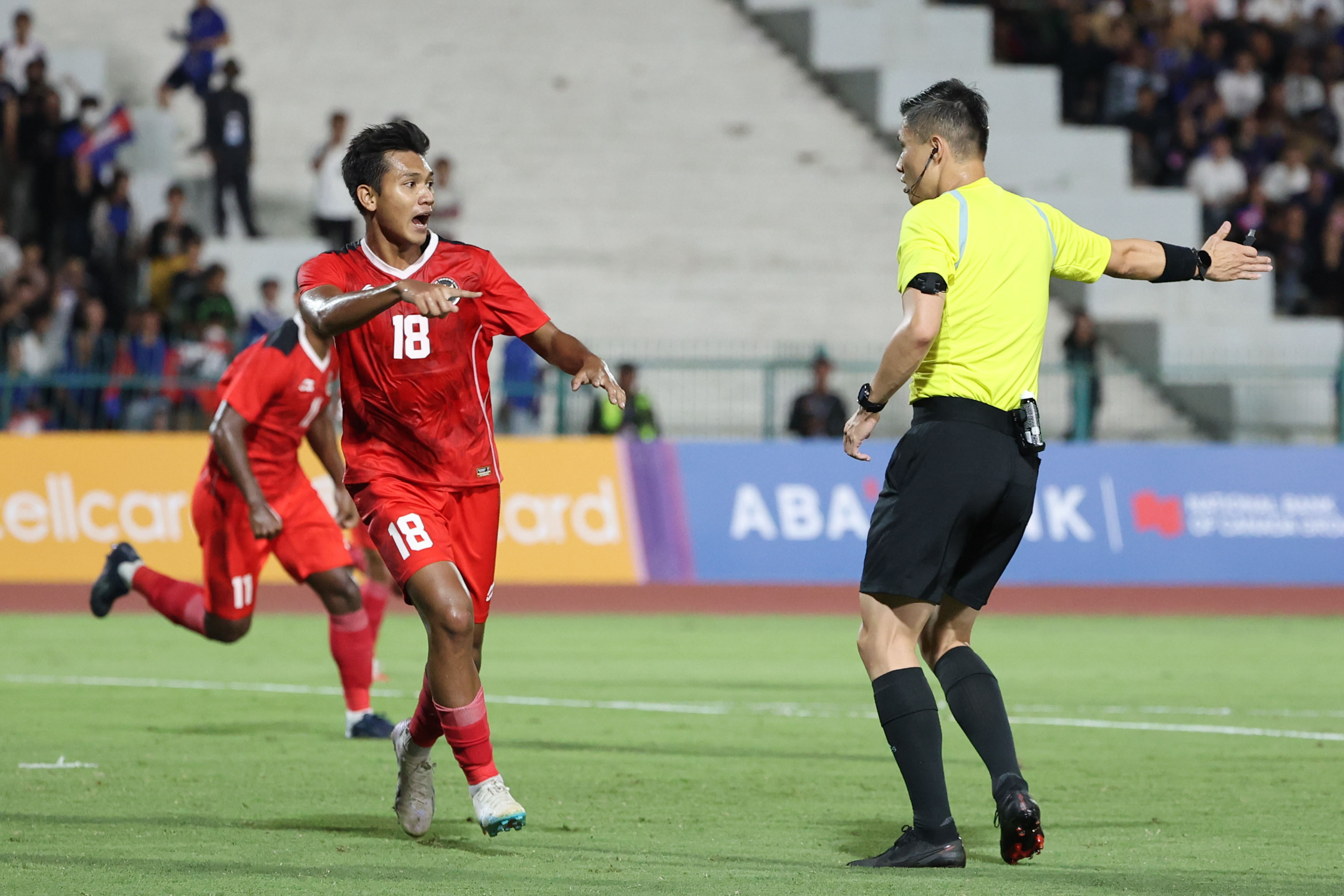 Aksi Pemain Lapis Kedua Timnas Indonesia U-22 saat Melawan Kamboja