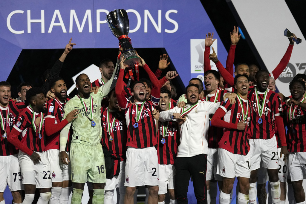 Selebrasi AC Milan Usai Juara Supercoppa Italiana 2024