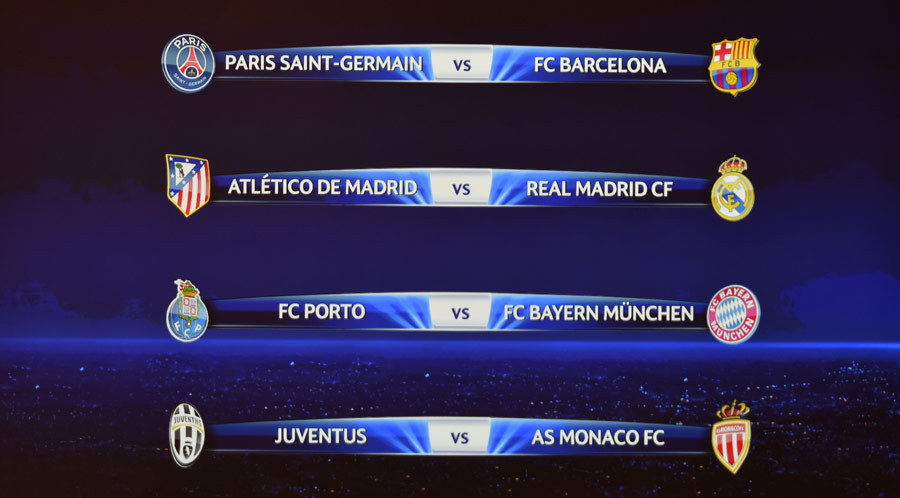 Hasil undian perempat final Liga Champions 2014/15 © AFP