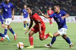 Aksi Pemain Lapis Kedua Timnas Indonesia U-22 saat Melawan Kamboja
