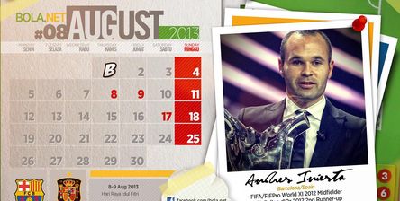 Andres Iniesta Kalender Agustus
