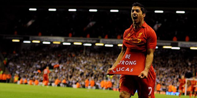 Suarez Dukung Lucas Lewat Selebrasi Gol