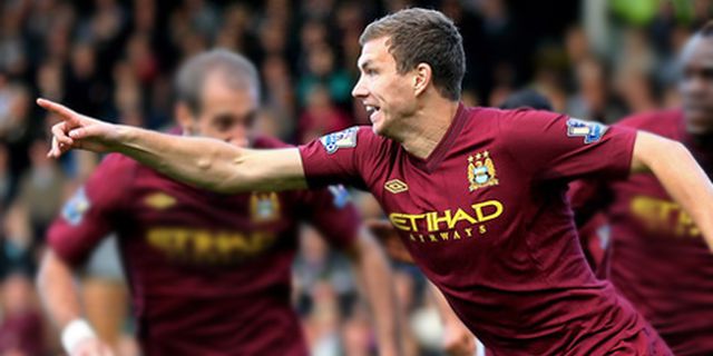 Dzeko Puas Usai Cetak Gol Kemenangan City Dzeko Puas Usai Cetak Gol Kemenangan City
