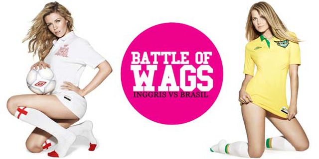 Battle of WAGs: Inggris vs Brasil