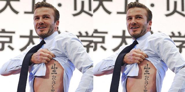 Beckham Pamer Tato Ke Mahasiswa di China Beckham Pamer Tato Ke Mahasiswa di China