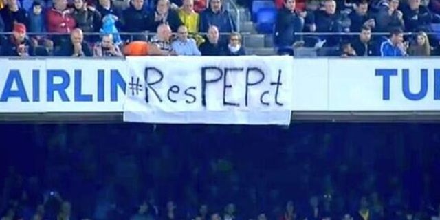 Barca Singkirkan Banner Dukungan Kepada Guardiola Barca Singkirkan Banner Dukungan Kepada Guardiola