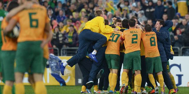 Selebrasi Lolosnya Australia ke Piala Dunia 2014