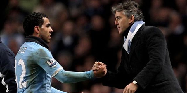 Mancini Sambut Reuni Dengan Tevez Mancini Sambut Reuni Dengan Tevez