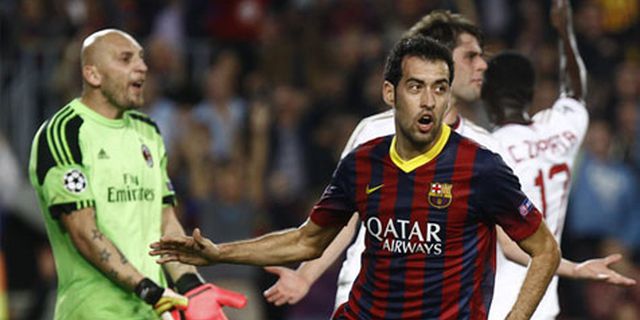 Busquets Girang Cetak Gol Heading