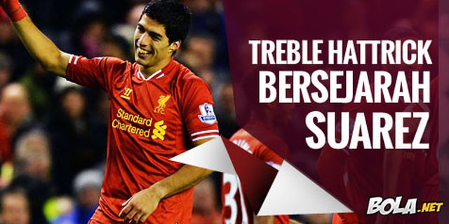 Treble Hat-trick Suarez Cetak Sejarah Premier League