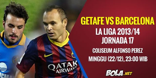 Preview: Getafe vs Barcelona, Iniesta Jadi Tumpuan